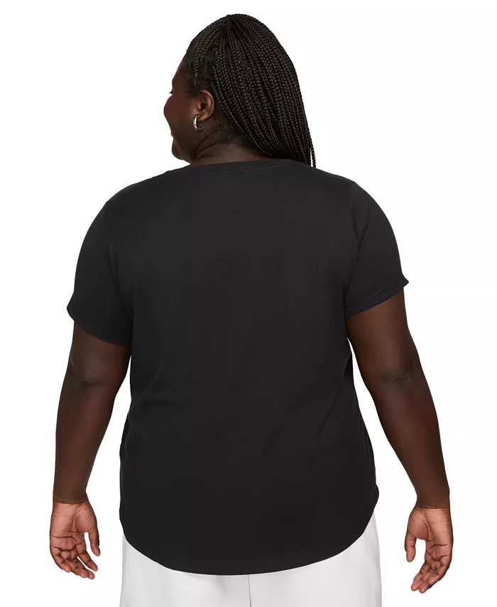 Футболка с коротким рукавом и логотипом Essential, Plus Size, для активного отдыха и спорта Nike, черный — фото 2