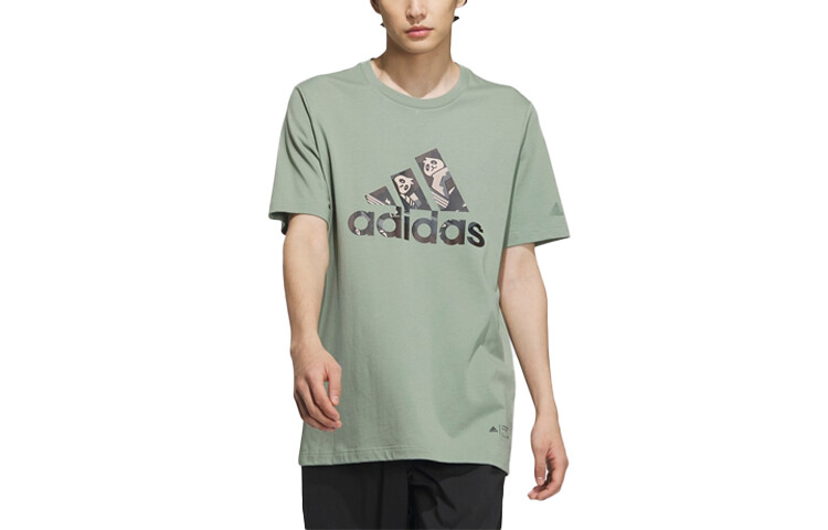 

Футболка мужская пыльно-зеленая Adidas, зеленый