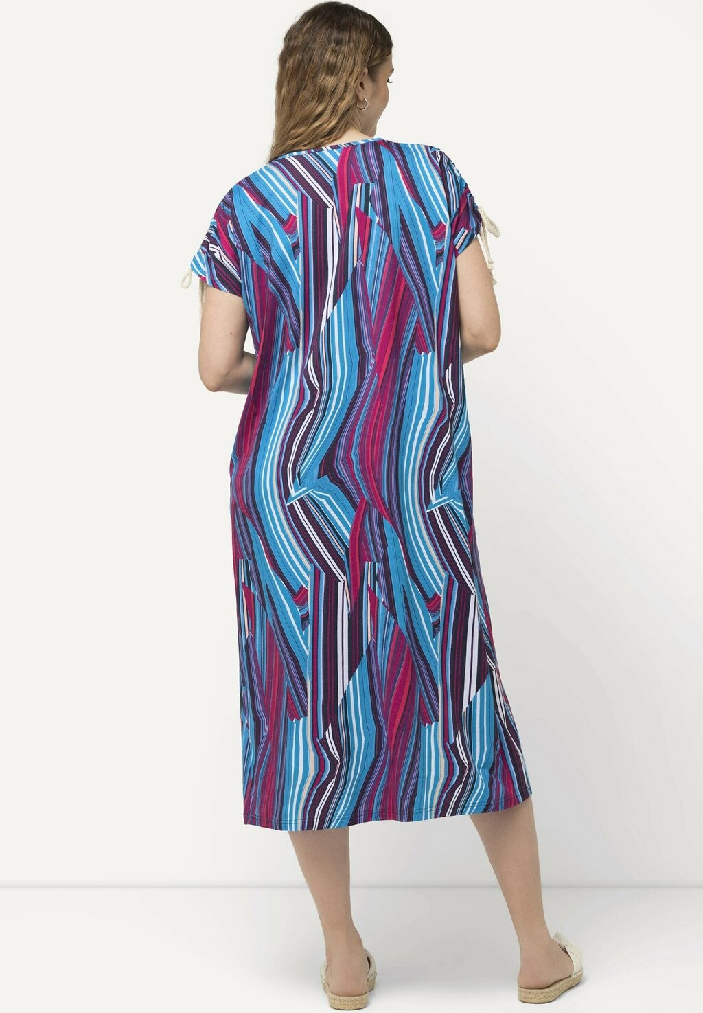 

Платье из джерси PRINT V-NECK CAP SLEEVE Ulla Popken, красный