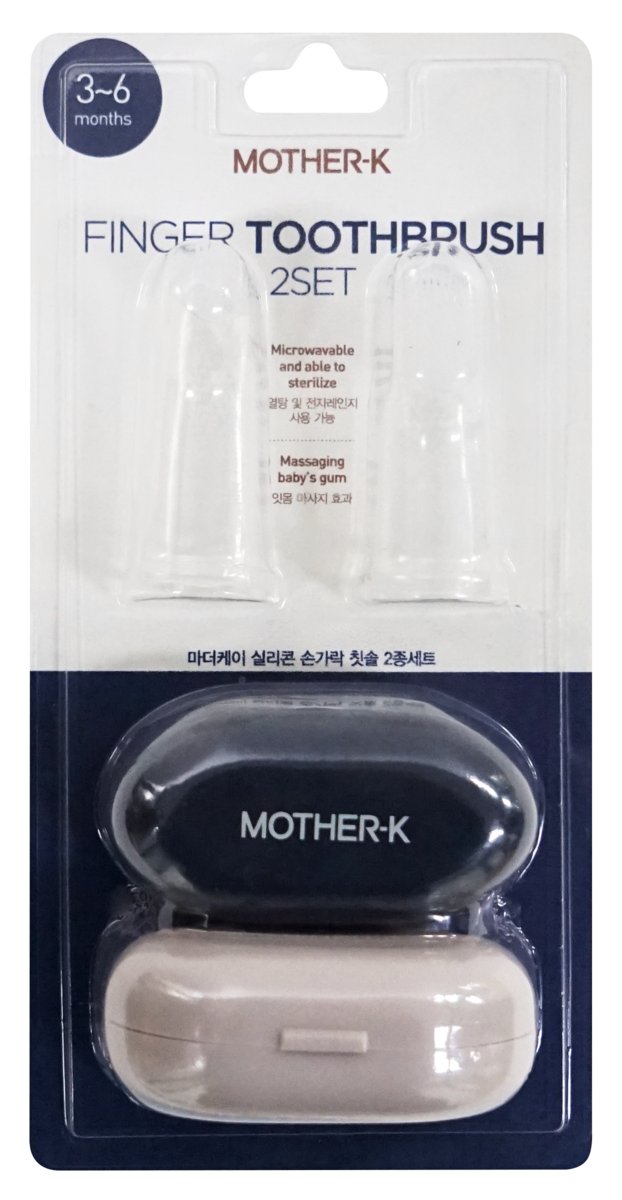 

Набор зубных щеток Mother-K из силикона на палец, 3–6 месяцев