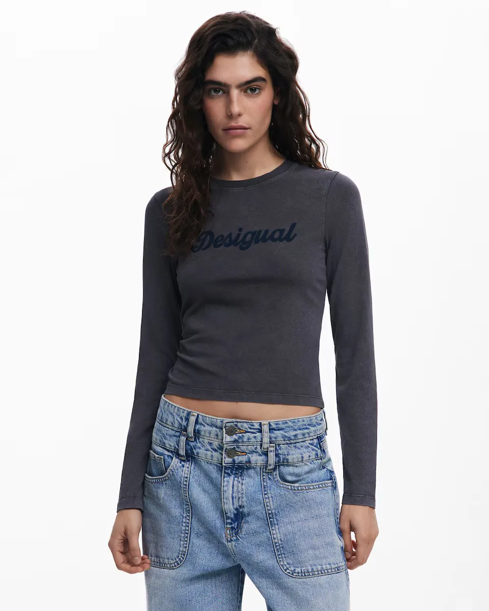 

Женская футболка с коротким рукавом и логотипом спереди Desigual, синий