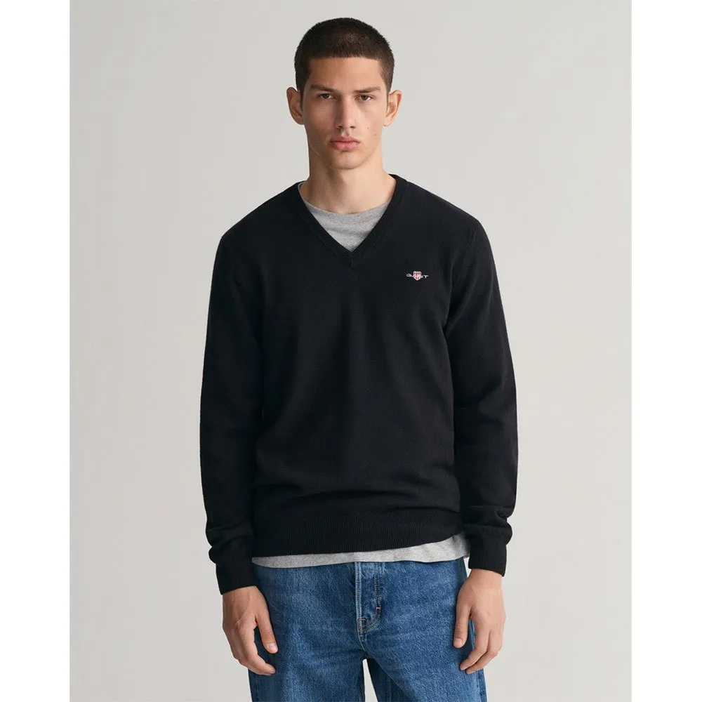 

Свитер Gant Superfine Lambswool v neck, черный