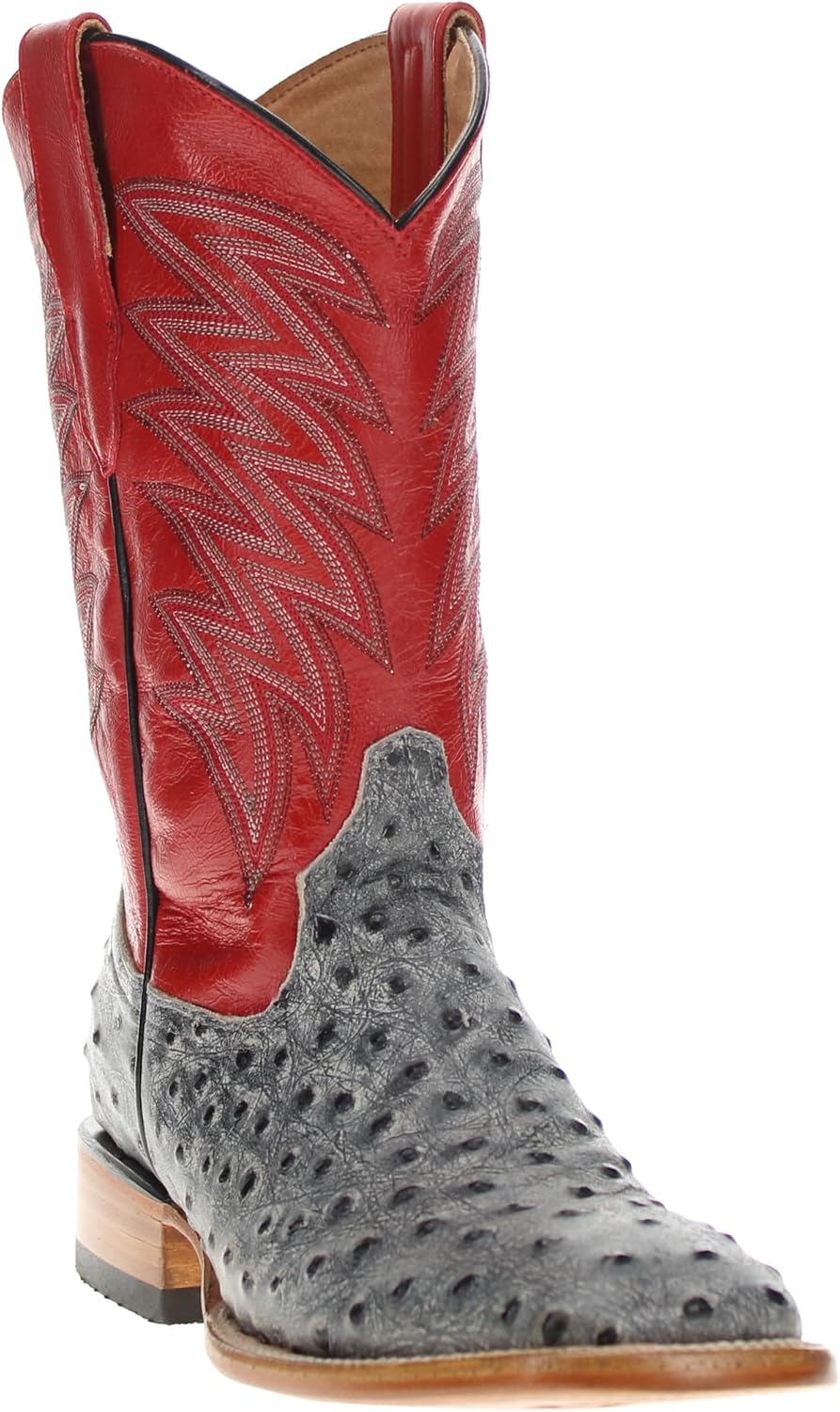 

Мужские ковбойские сапоги Vaccari Carson с широким квадратным носком из кожи с тиснением под страуса, черный