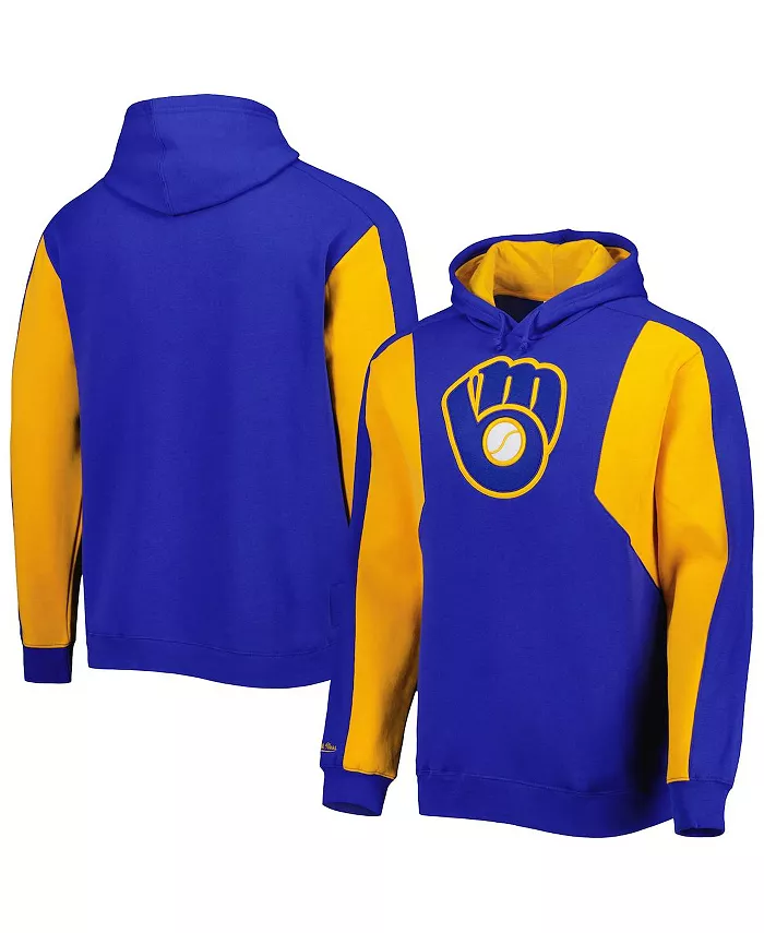 

Мужская толстовка с капюшоном Milwaukee Brewers Royal, золотая, цветная Mitchell & Ness