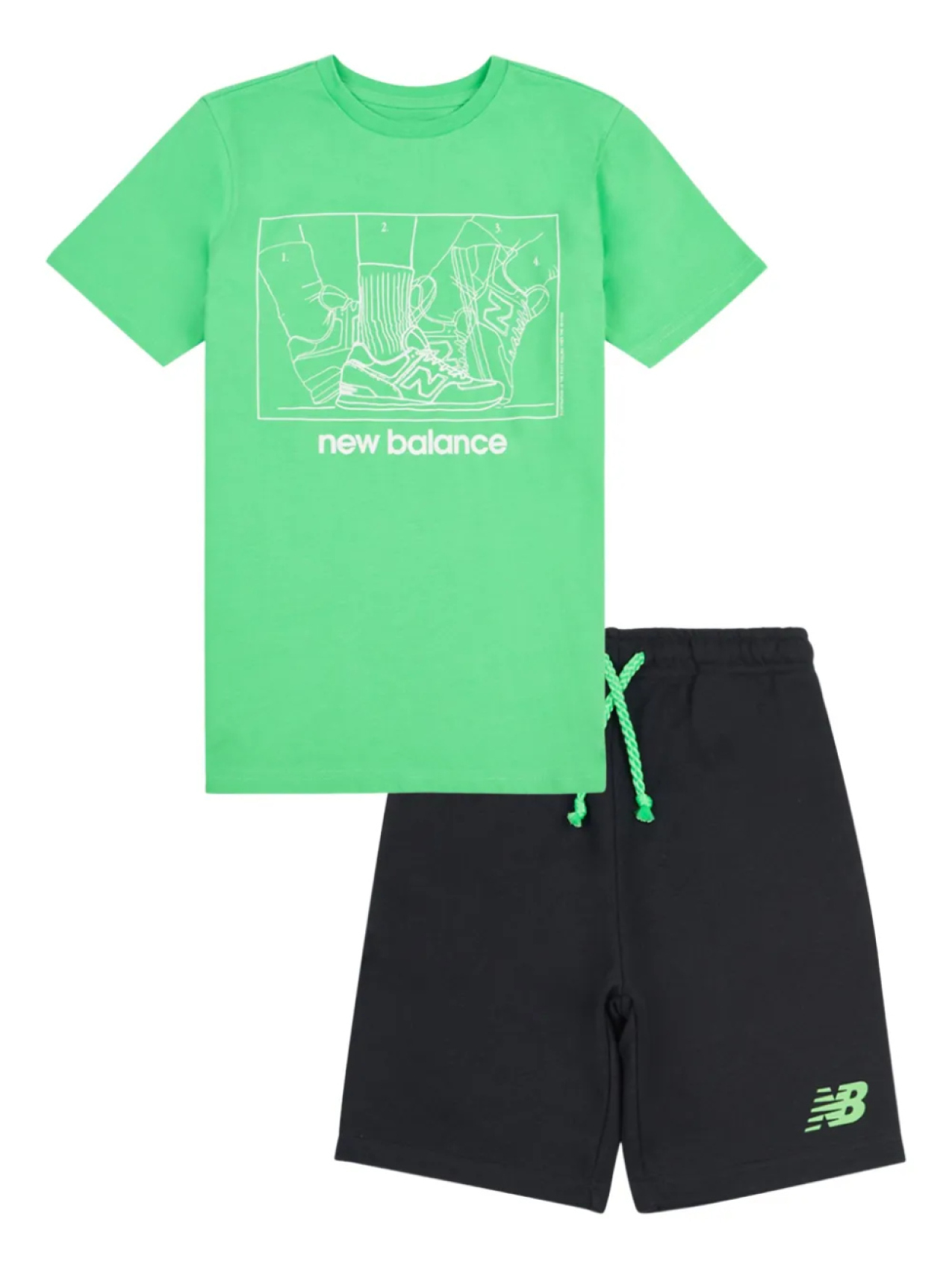 

Комплект шорт с логотипом New Balance Kids, зеленый
