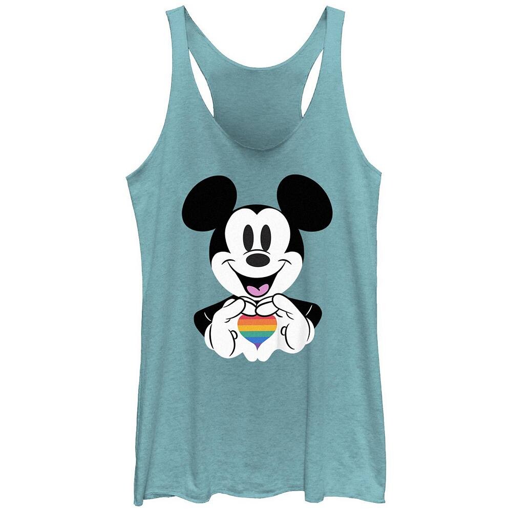 

Майка Disney's Mickey Mouse Junior's Pride Heart Sign с графическим изображением Racerback, цвет Tahiti Blue