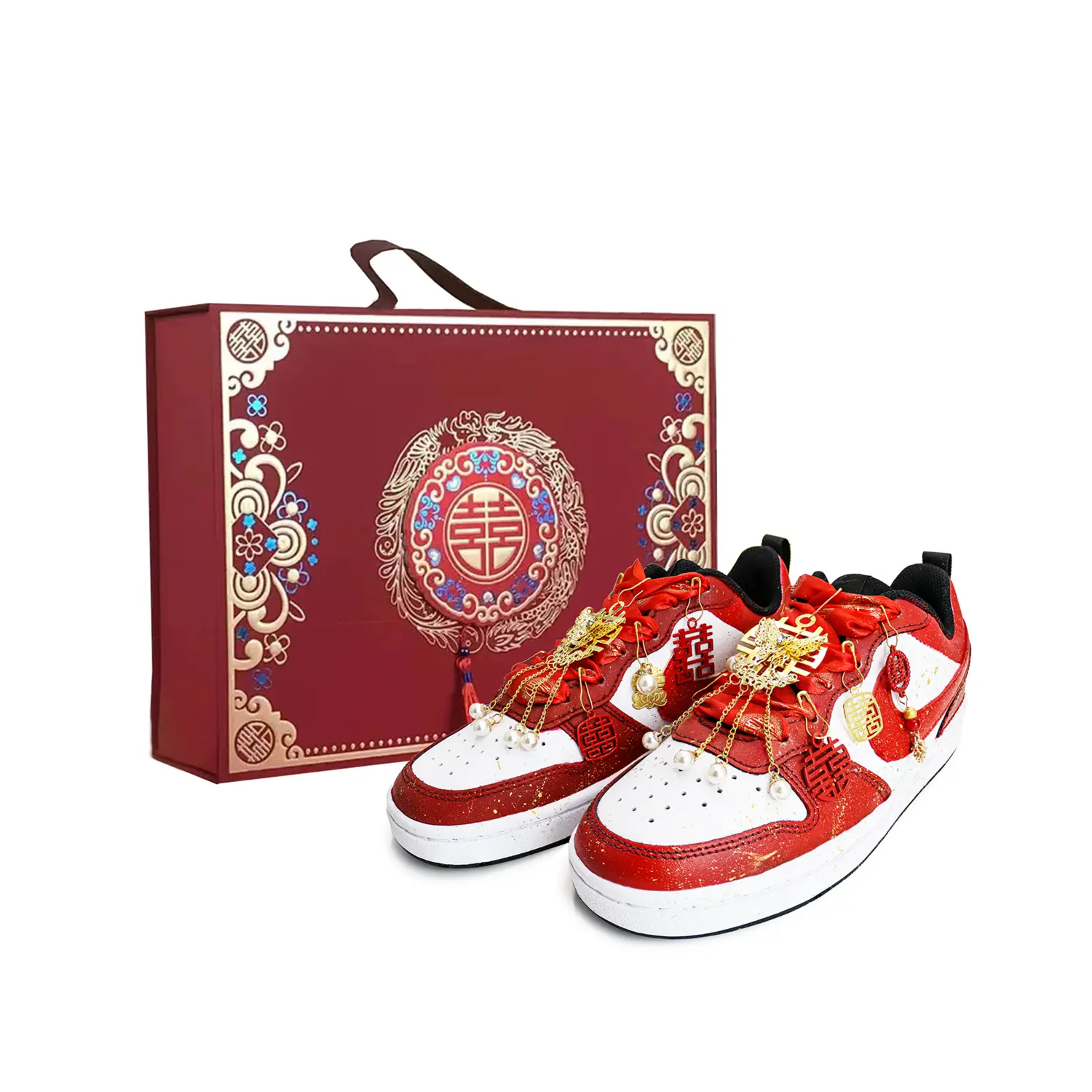 

Обувь для скейтбординга Court Borough для детей, начальная школа Nike, цвет Red White Gold