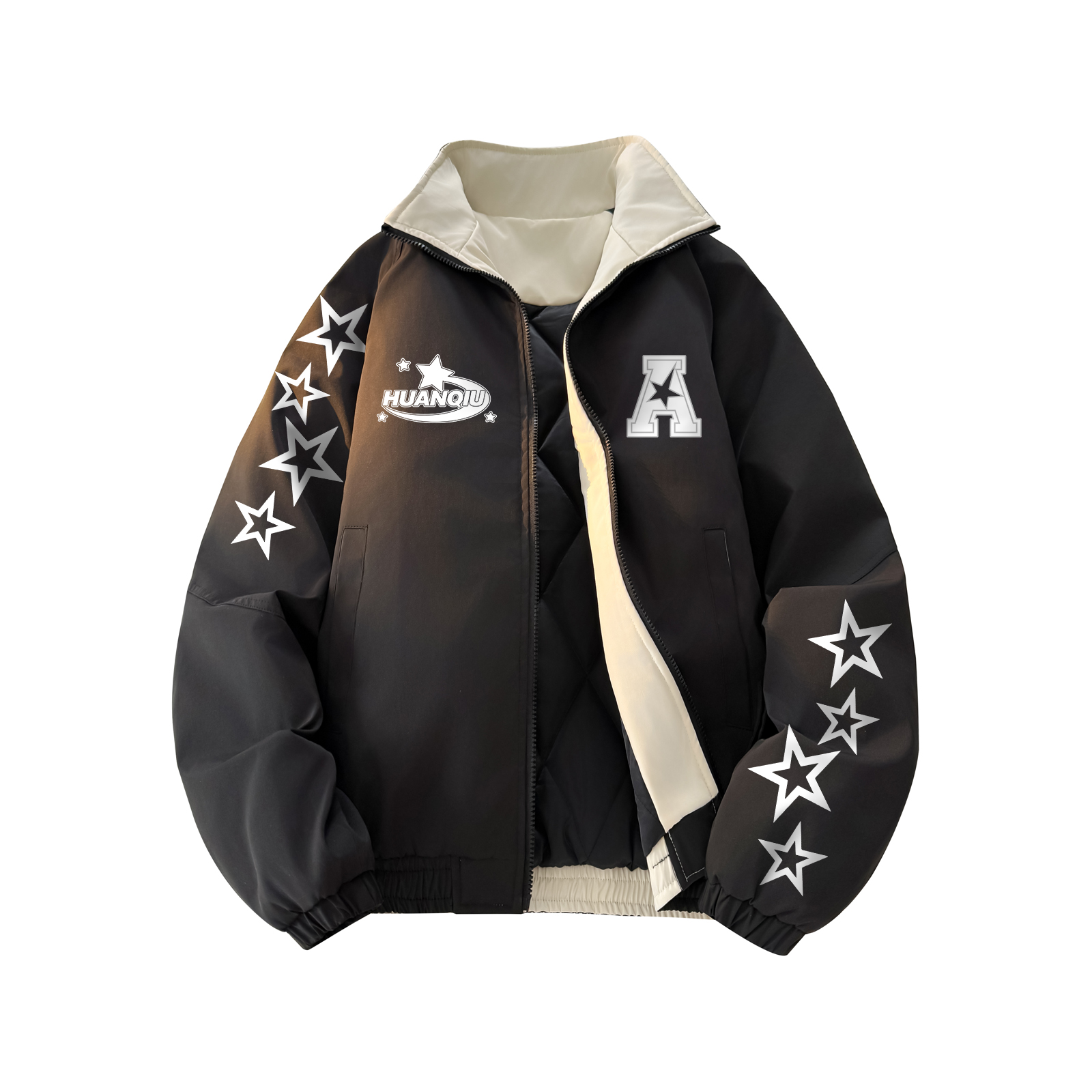 

Пуховик Unisex Lapel Thickened Padded Puffer Jacket HUANQIU, черный