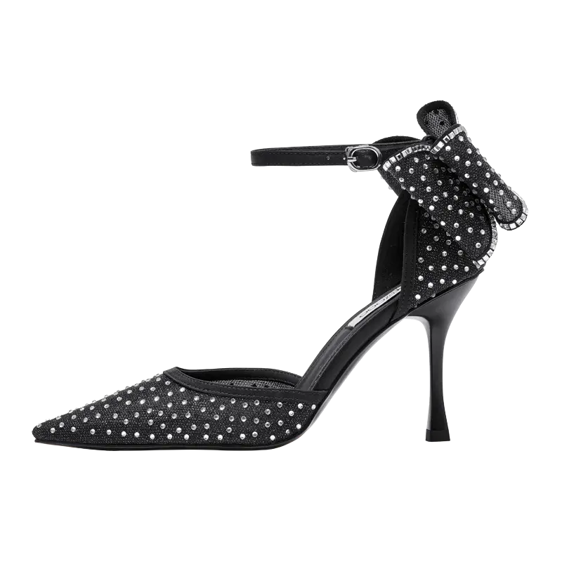 SHOESZOOO Летняя модная одежда, сандалии на тонком каблуке, высокие каблуки 9 см, женские, Hepburn, черные