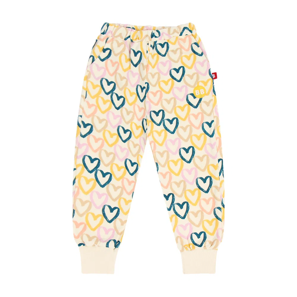 Женские хлопковые штаны с сердечками BABYBLEE кремовые
