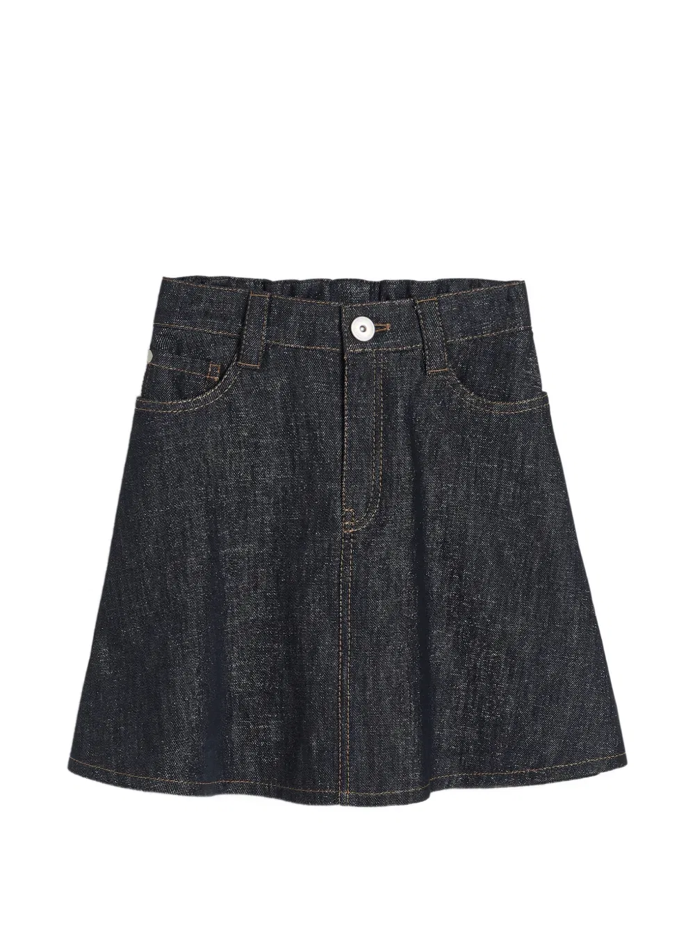 Джинсовая юбка-клеш с деталями от Monili Brunello Cucinelli Kids, синий