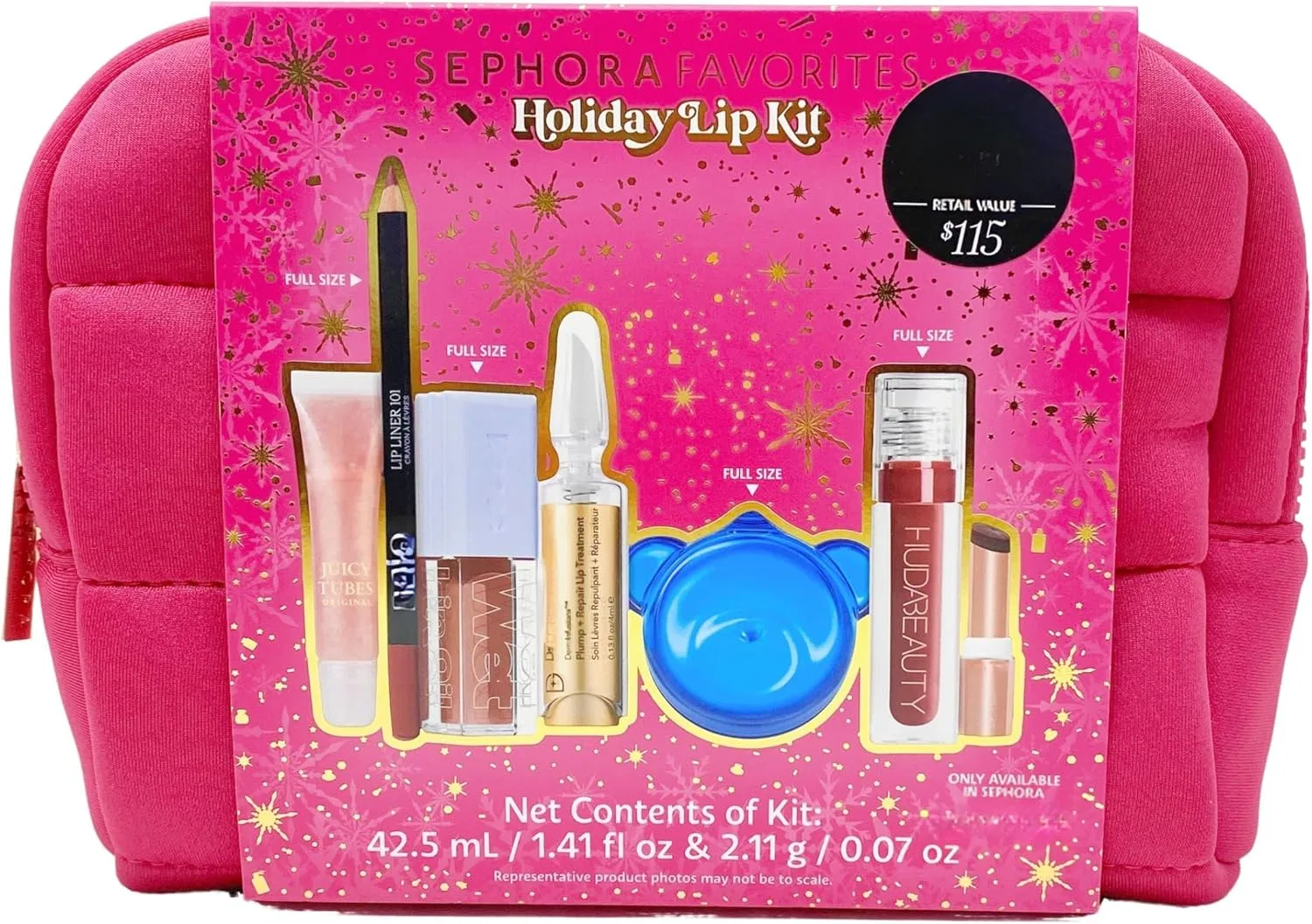 Набор для губ Sephora Favorite Holiday Lip Kit, 7 предметов, мультиколор
