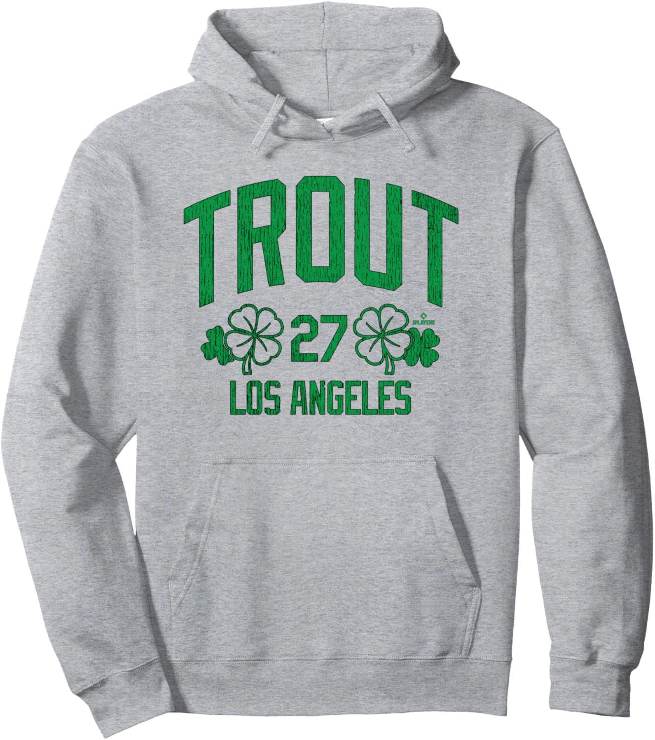 

Толстовка Mike Trout Los Angeles Baseball St. Patrick's Clover MLBPA, серая Ryno Sports
