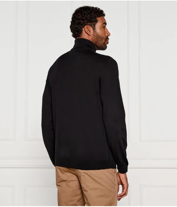 Шерстяная водолазка Musso-p Slim fit Boss, черный — фото 3