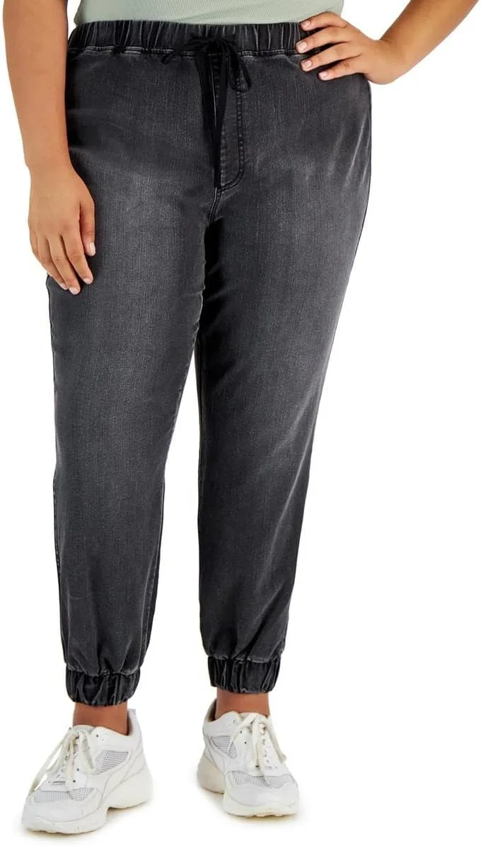 

Tinseltown Womens Plus Junior джинсы-джоггеры с высокой посадкой