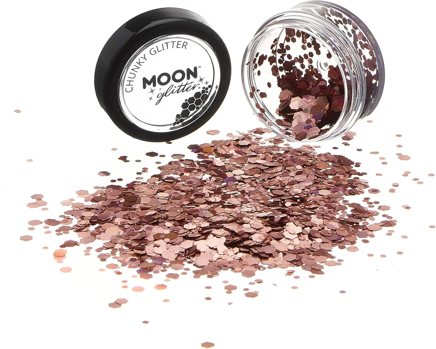 Глиттер для тела Moon Glitter Holographic Chunky Glitter Rose Gold 3 г — фото 3