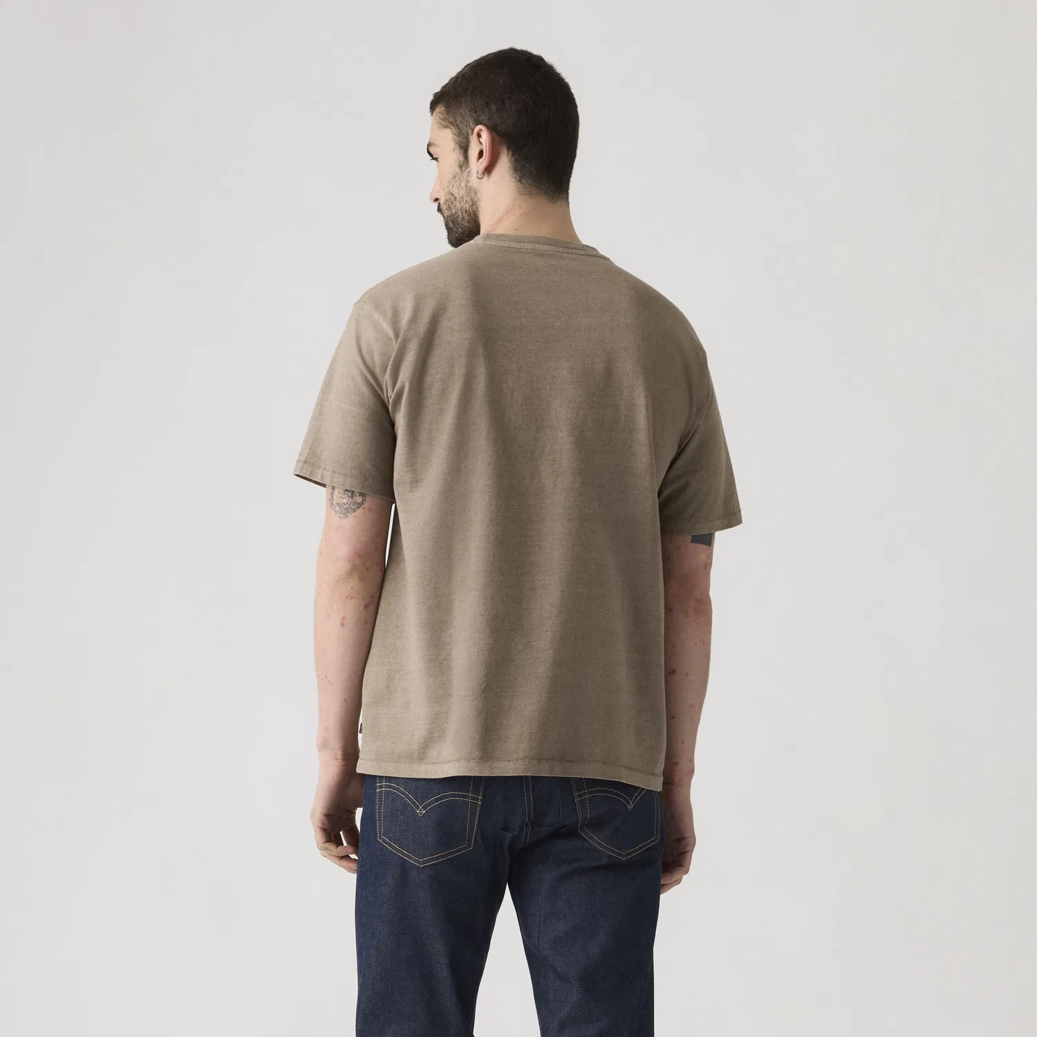 Оригинальная винтажная футболка Red Tab в стиле гранж с эффектом потертости Levi's, Brown — фото 4