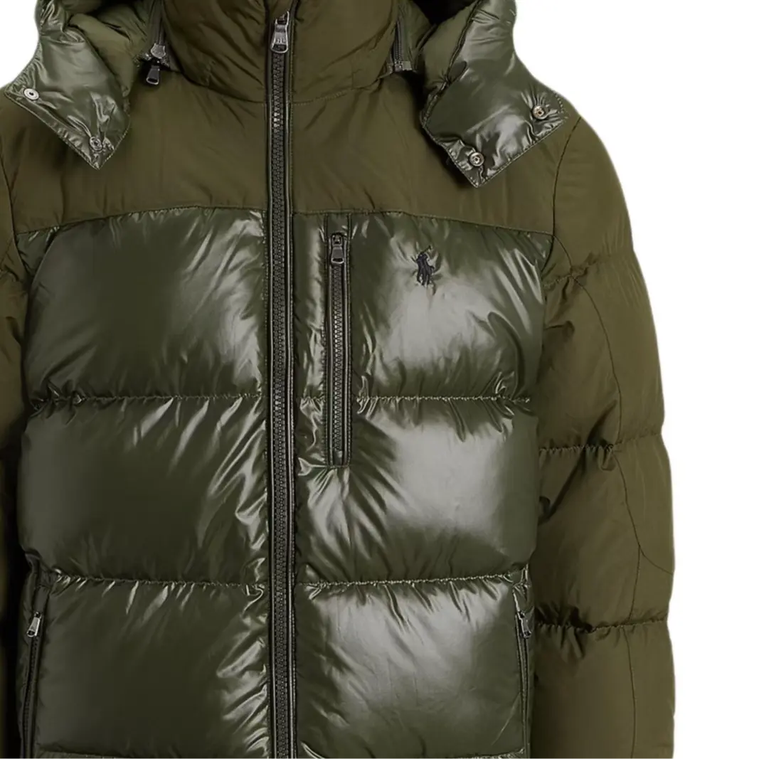 Застёгивающаяся на молнию утеплённая куртка с капюшоном Polo Ralph Lauren, темно-зеленый — фото 4