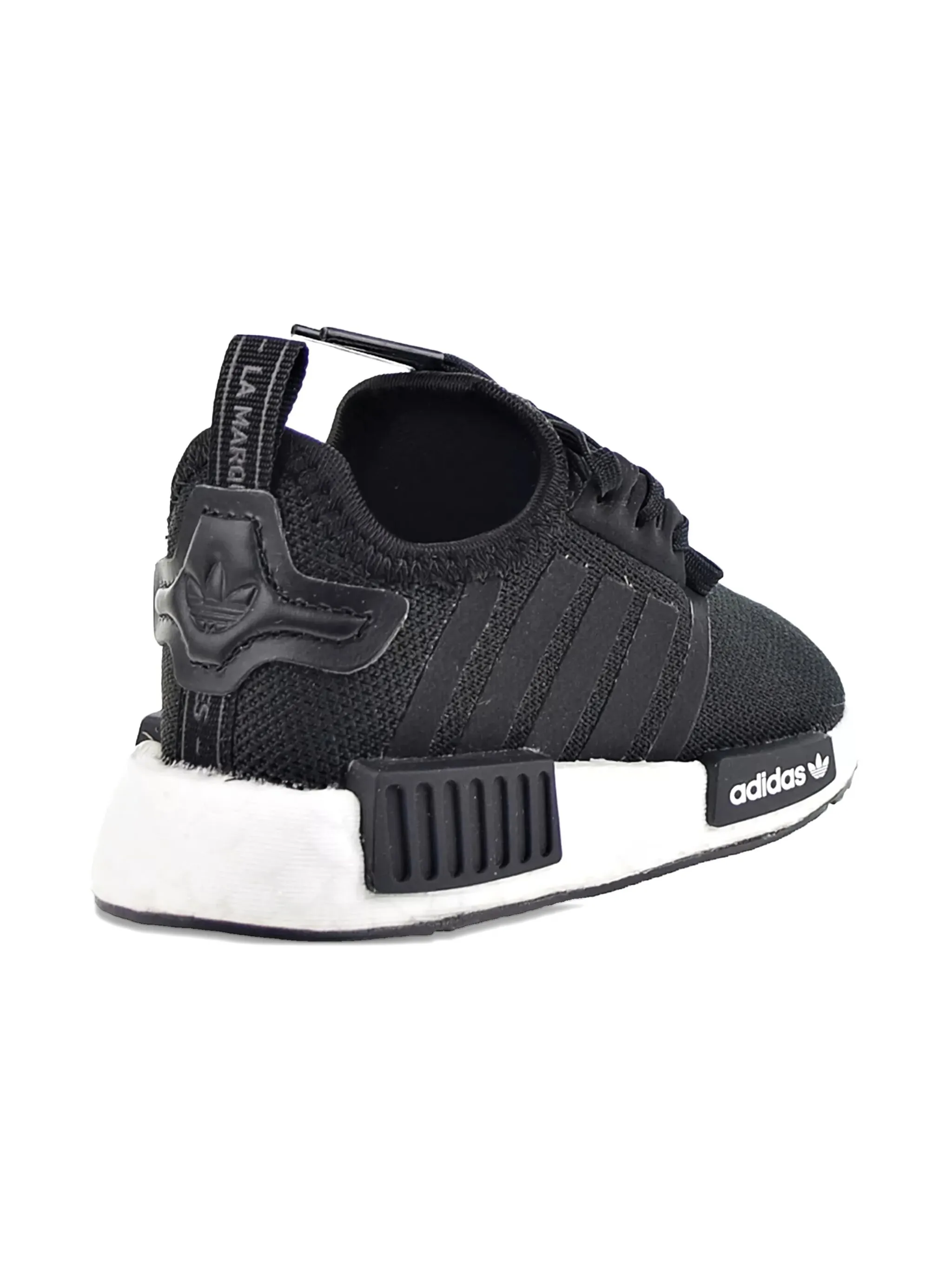 Кроссовки NMD R1 Refined Black/White Adidas Kids, черный — фото 3