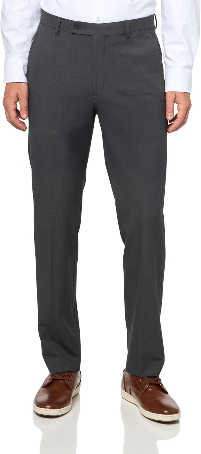 

Мужские облегающие брюки Calvin Klein из эластичного костюма, ультра-сужающиеся, не мнется, влагоотводящая ткань, Charcoal