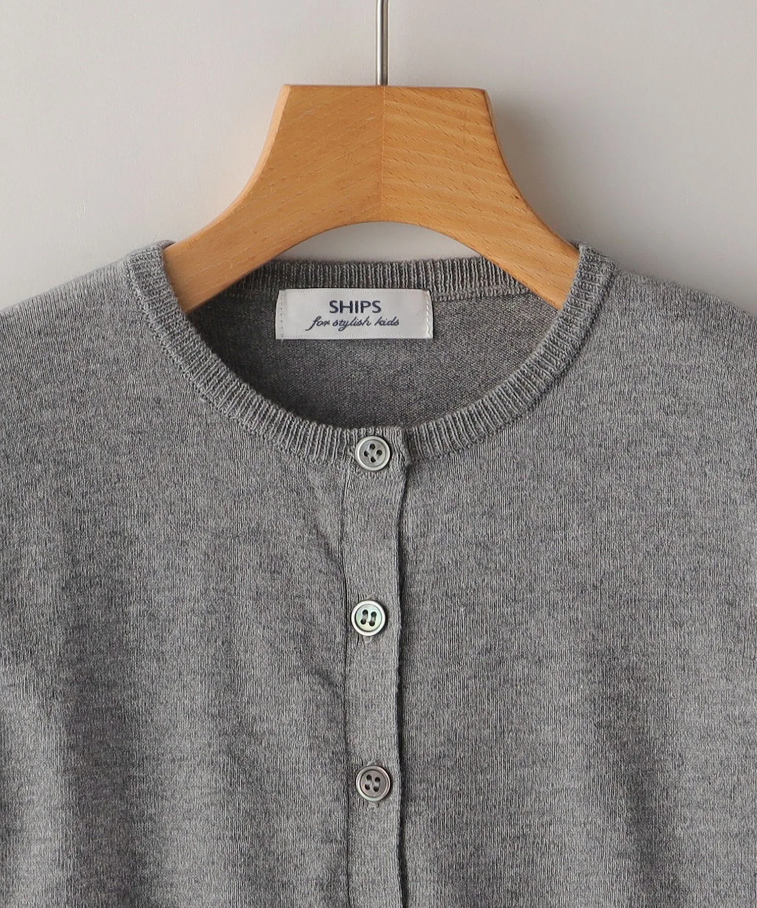Детский кардиган SHIPS: 100~130 см / 14GG с круглым вырезом SHIPS KIDS, Gray — фото 3