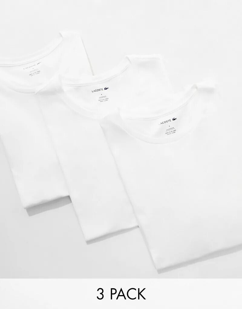

Три пары белых футболок Lacoste