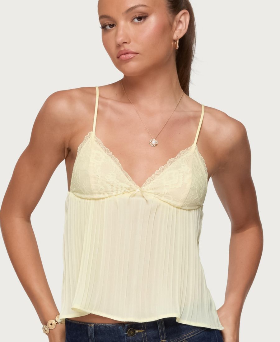 

Женская плиссированная блузка-бэбидолл Rhian Lacey Edikted, Yellow