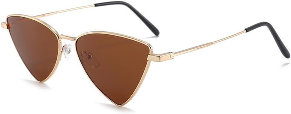 

Модные металлические солнцезащитные очки в форме треугольника, в стиле хип-хоп/панк, стильные, неправильной формы, в маленькой оправе, для женщин, для путешествий, крутые очки KTUCN, Gold Tea