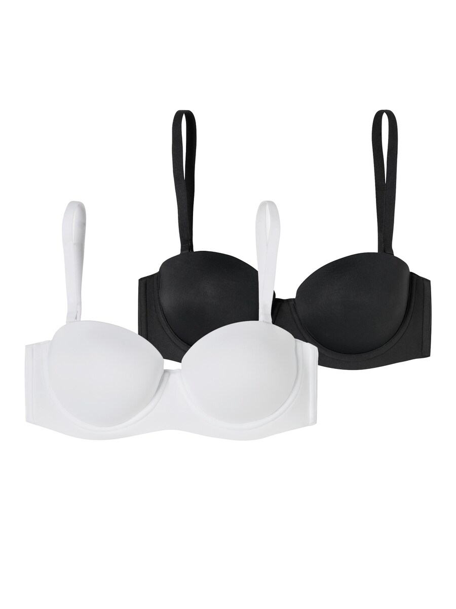 

Бюстгальтер-бандо SCHIESSER Bandeau mit Schale - Unique Micro, черный/белый