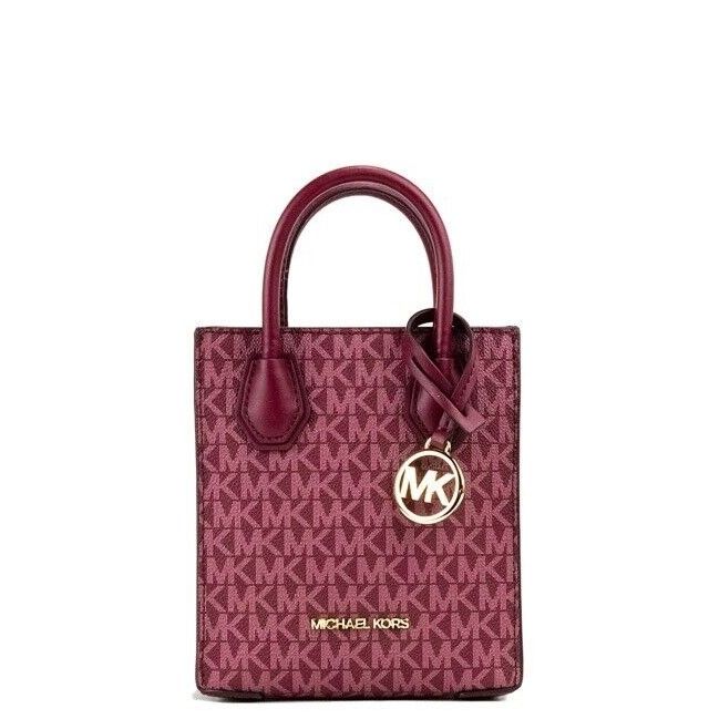 

Сумка-шоппер Mercer XS Mulberry Signature из ПВХ North South через плечо Michael Kors