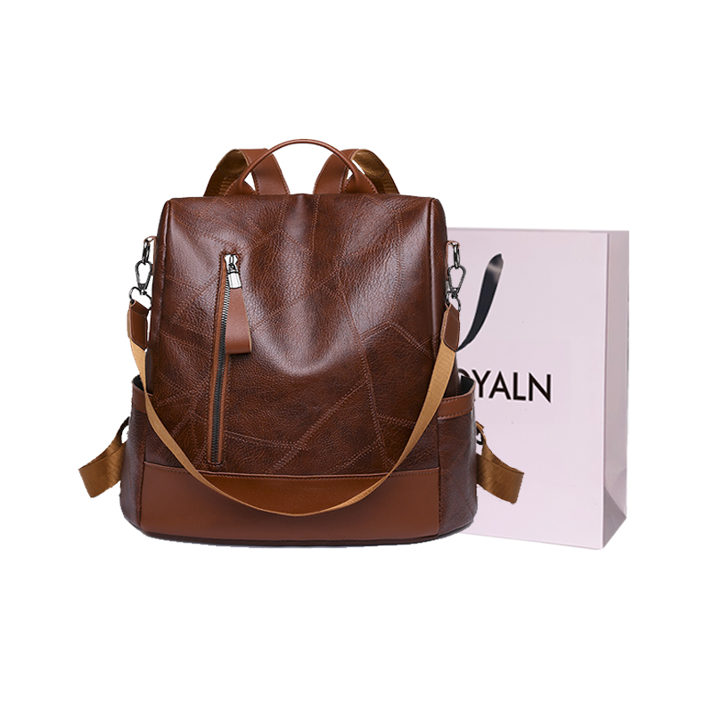 

LOUIS ROYALN Женский рюкзак для поездок на работу, Brown+Custom Shopping Bag