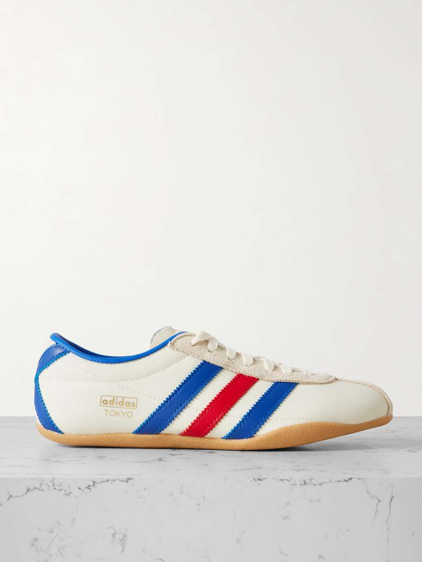 Кроссовки Tokyo из кожи и замши с сетчатой отделкой Adidas Originals, белый