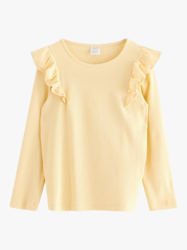 

Детский топ с рюшами на плечах Lindex, Light Dusty Yellow