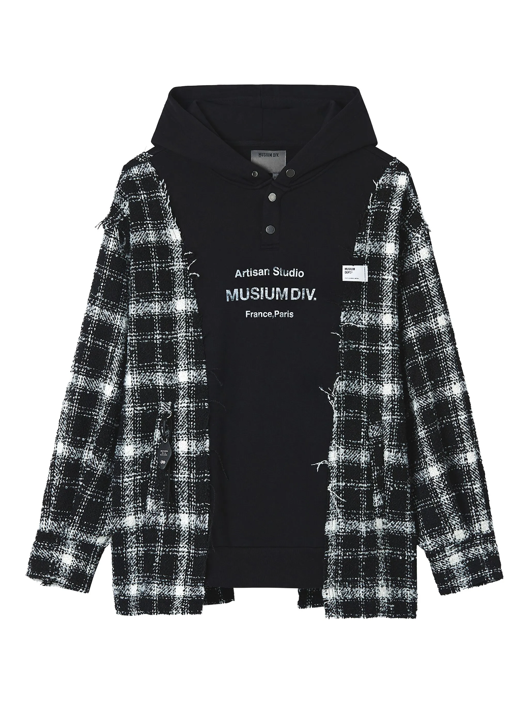 

Клетчатый свитер с капюшоном Musium Div., черный