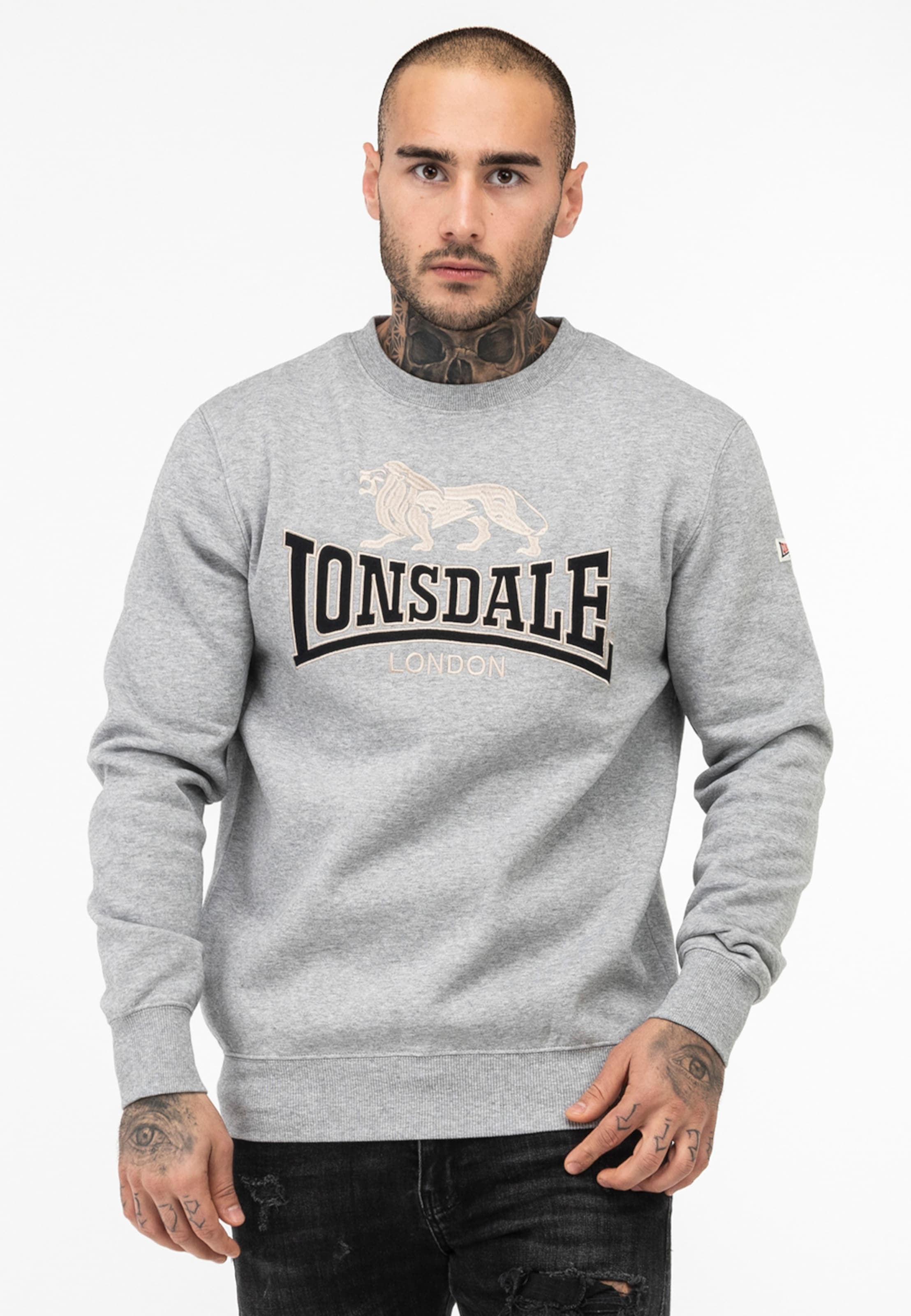 

Lonsdale London Свитшот 'Lawins' в крапчатом сером