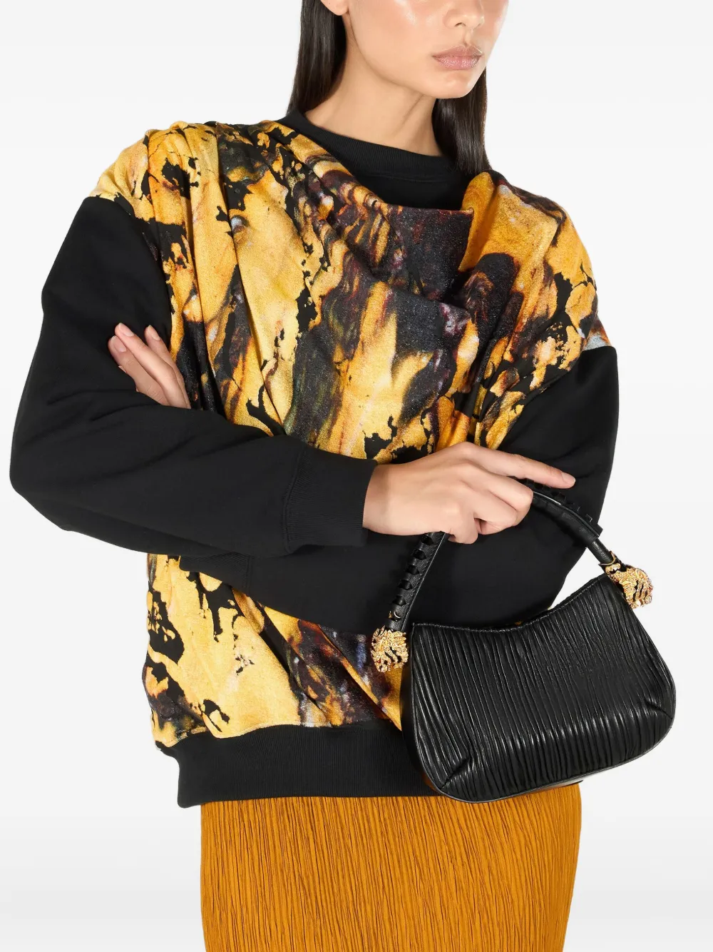 

Сумка-тоут из кожи Roberto Cavalli, черный