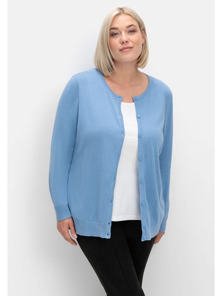 

Кардиган sheego Feinstrickjacke, синий