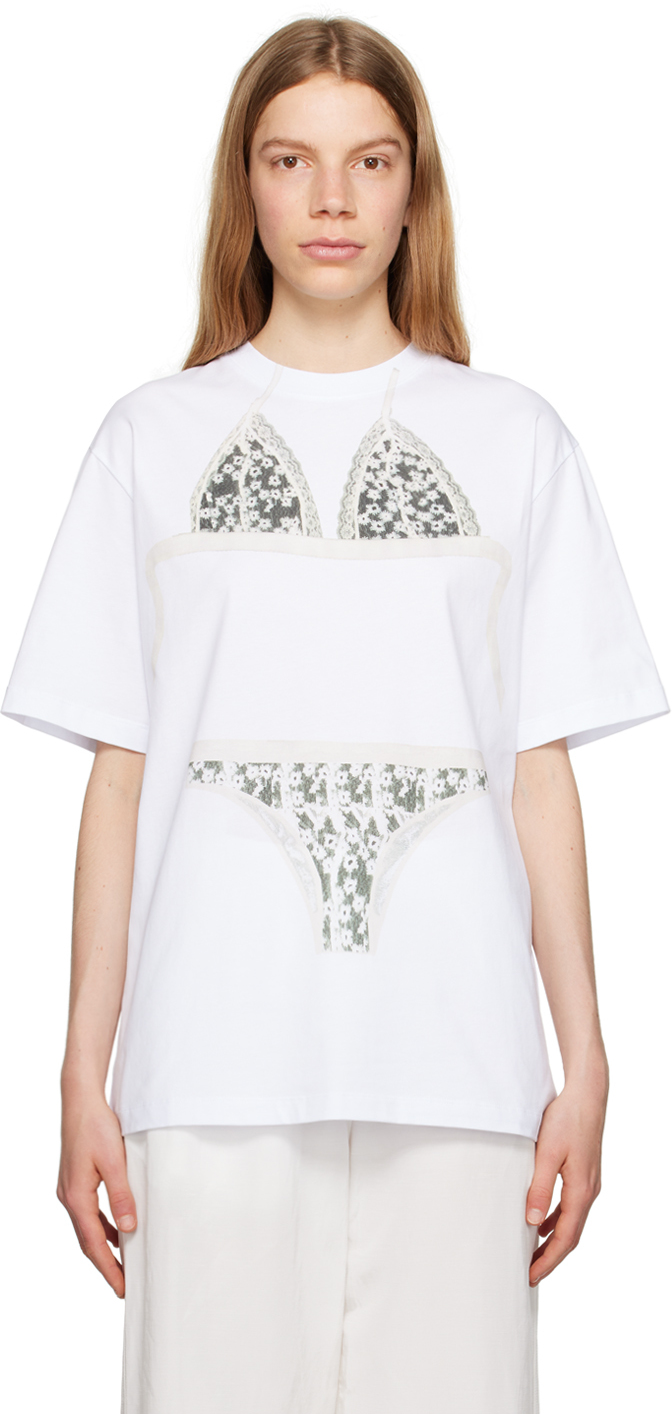 

Белая футболка с принтом MSGM, Optical white