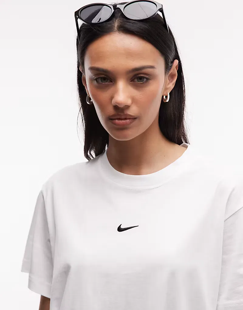 Классическая футболка Nike оверсайз, белый — фото 3