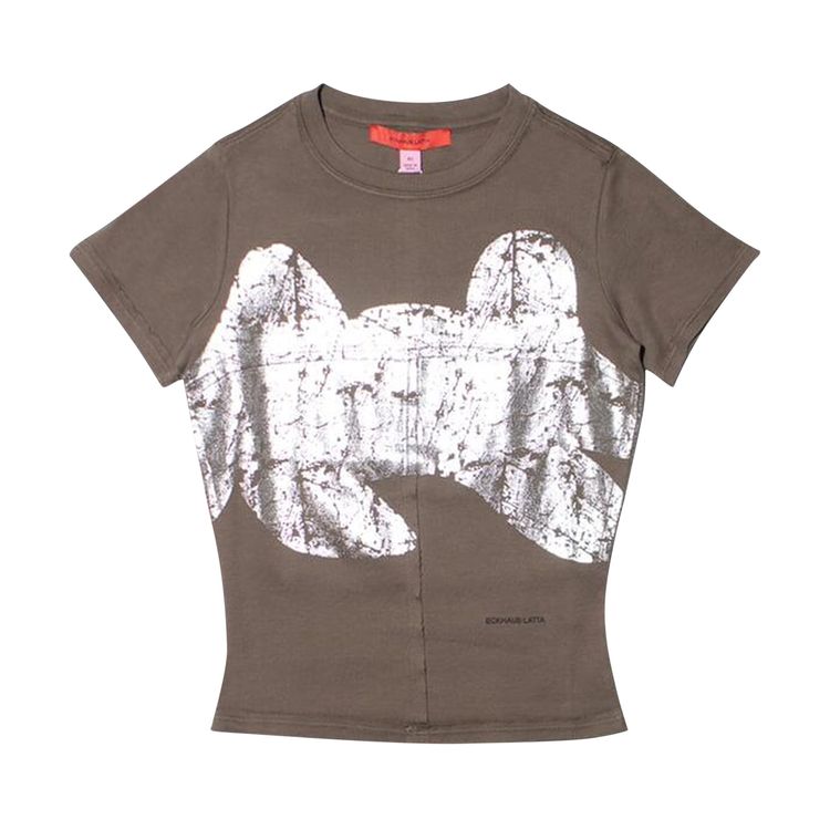 

Футболка Eckhaus Latta Lapped Baby Tee 'Reflector', коричневый