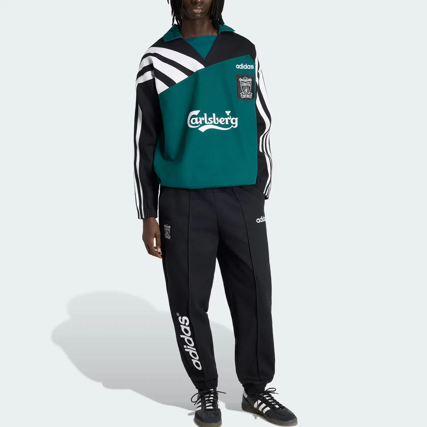 Футболка мужская x Liverpool FC Drill Top 95 Adidas, Noble Green/Black — фото 3