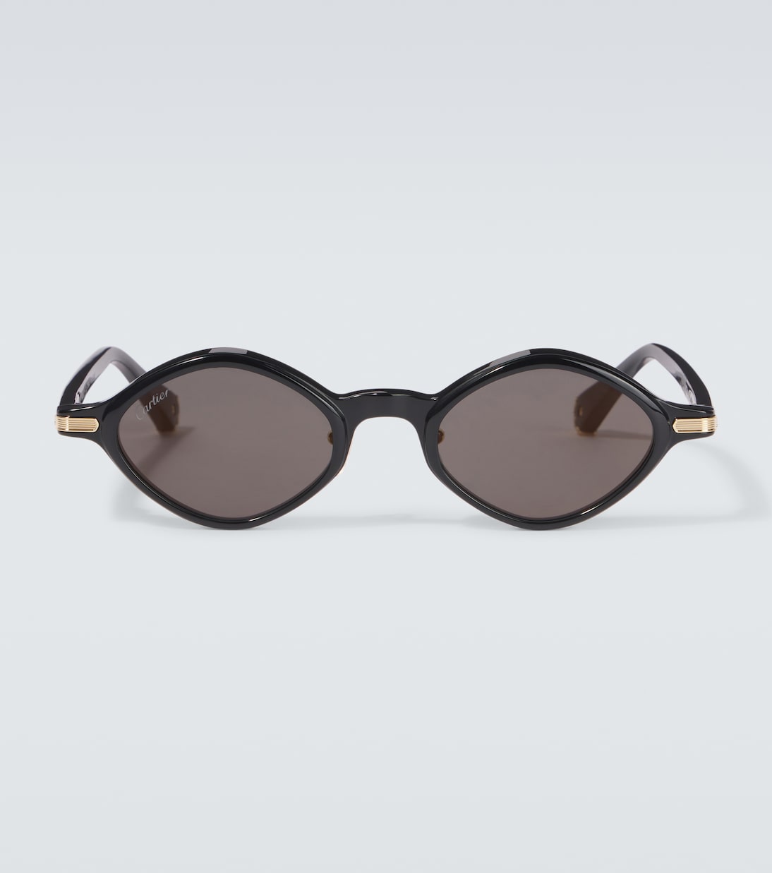 

Овальные солнцезащитные очки Première de Cartier Cartier Eyewear Collection, Black-Black-Grey