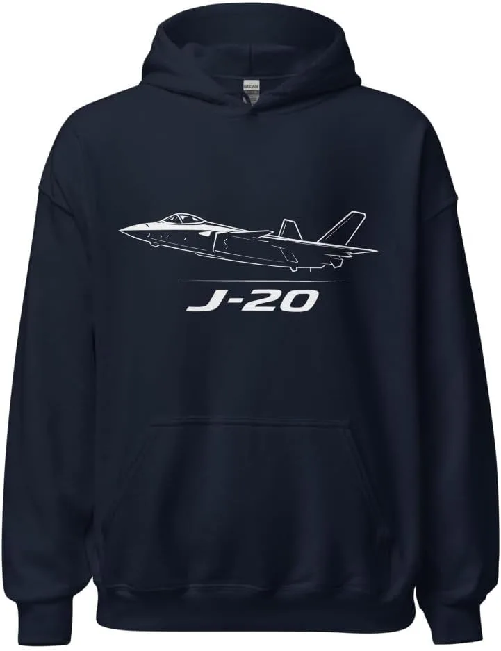 Толстовка J-20 Fighter Jet - свитшот Chengdu Stealth Aircraft для поклонников авиации Generic, темно-синий