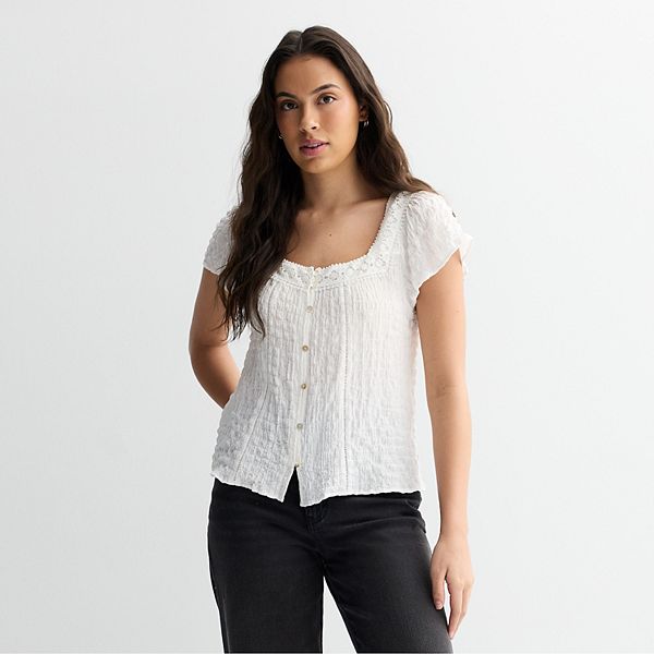 

Детский топ с коротким рукавом в стиле смок Pink Republic, Modern White