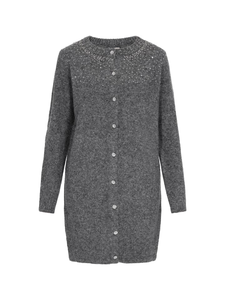 

DreiMaster Женский кардиган темно-серого меланжевого цвета