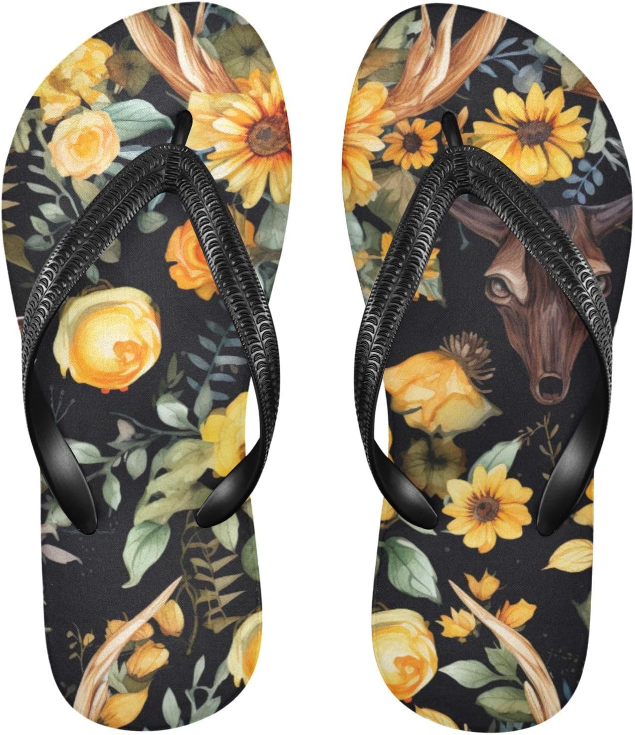 

Сандалии-шлепанцы с цветочным черепом для женщин и мужчин, пляжные летние повседневные шлепанцы для душа Kfbe, Skull Sunflower