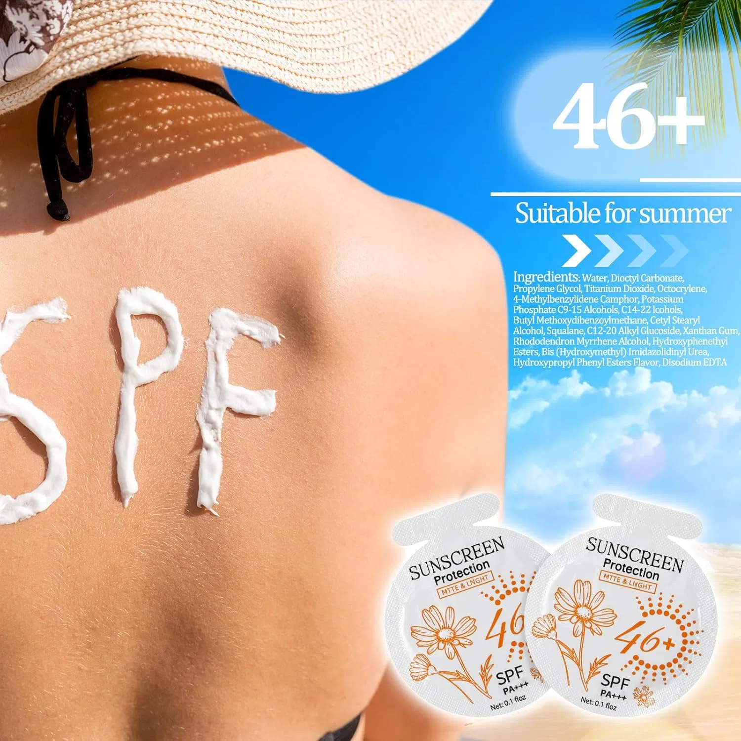 Солнцезащитный крем Heigble SPF 46+, 100 пакетиков по 3 мл — фото 2