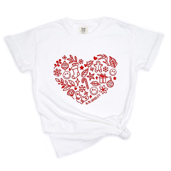 

SWSmiley christmas outline heart - женская футболка с принтом Simply Sage Market, White, Белый, SWSmiley christmas outline heart - женская футболка с принтом Simply Sage Market, White