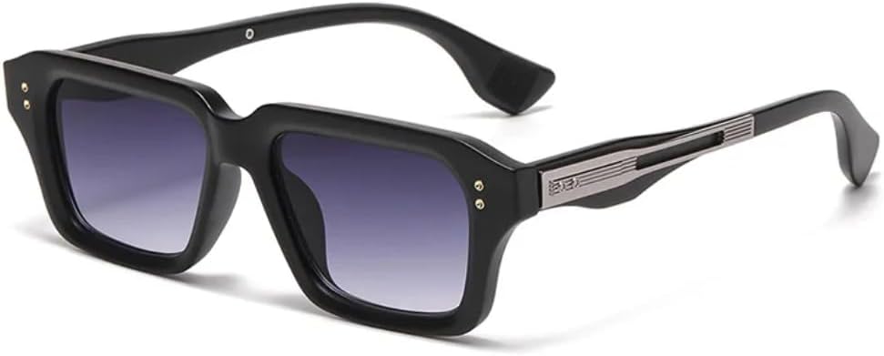 

Ретро-солнцезащитные очки для женщин и мужчин, градиентная защита от УФ-излучения UV400, модные прозрачные линзы, стильная оправа с заклепками TVTBBVV, Black Grey Gradient