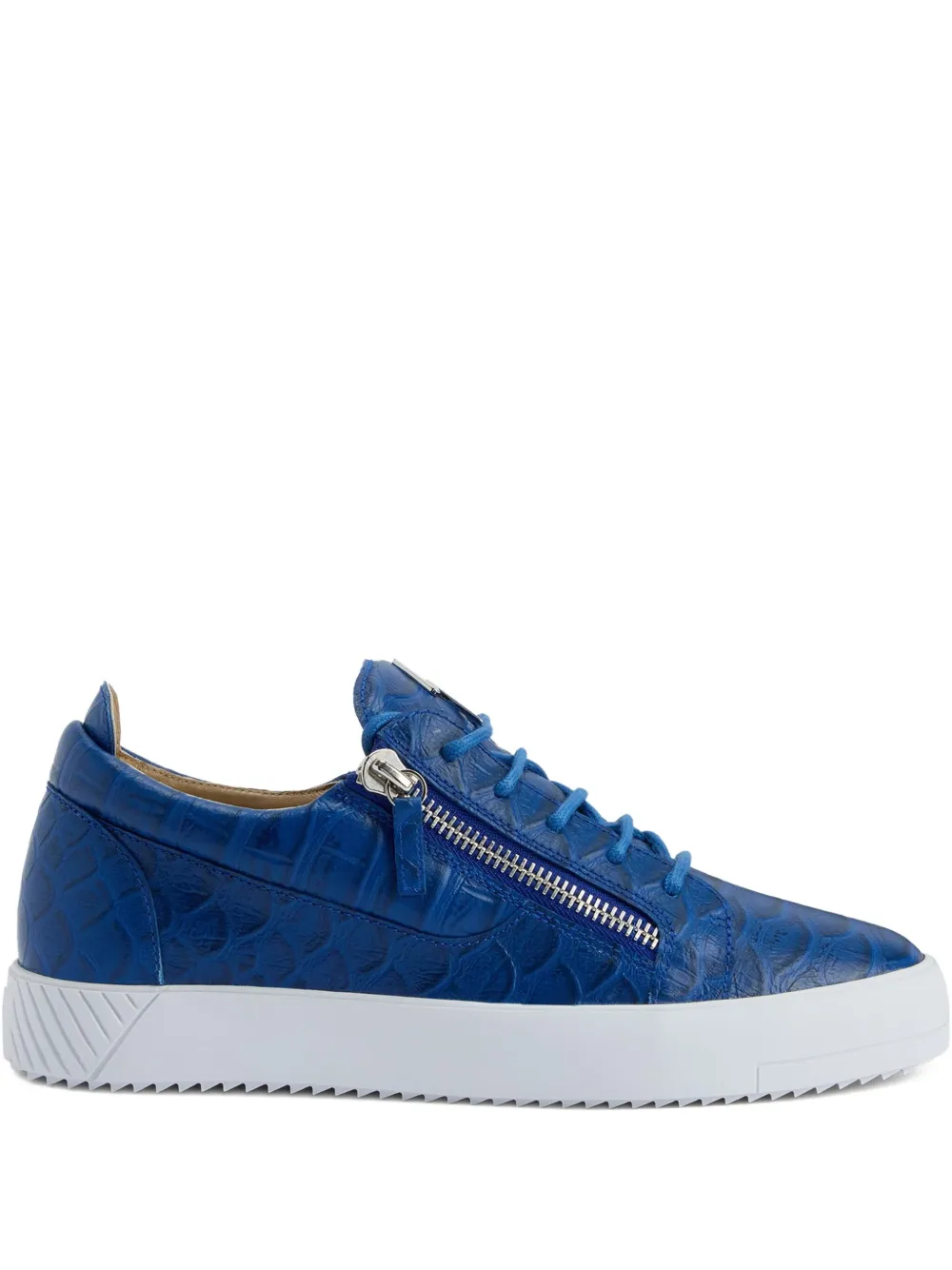

Кеды Frankie с тиснением под кожу крокодила Giuseppe Zanotti, синий